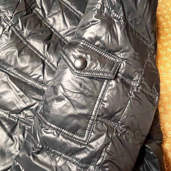 Coldwater Creek M Black Down Puffer Winter Coat Jacket Long Packable Outerwear - Picture 5 of 10